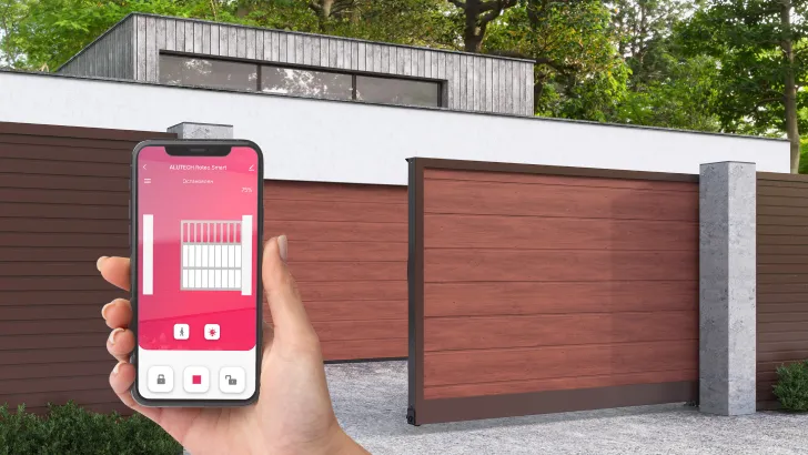 Умный привод для откатных ворот ALUTECH Roteo RTO-1000MKIT-Sm + беспроводные фотоэлементы LM-LB